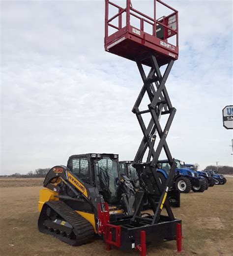 front loader skid steer scissor lift|skid steer forklift.